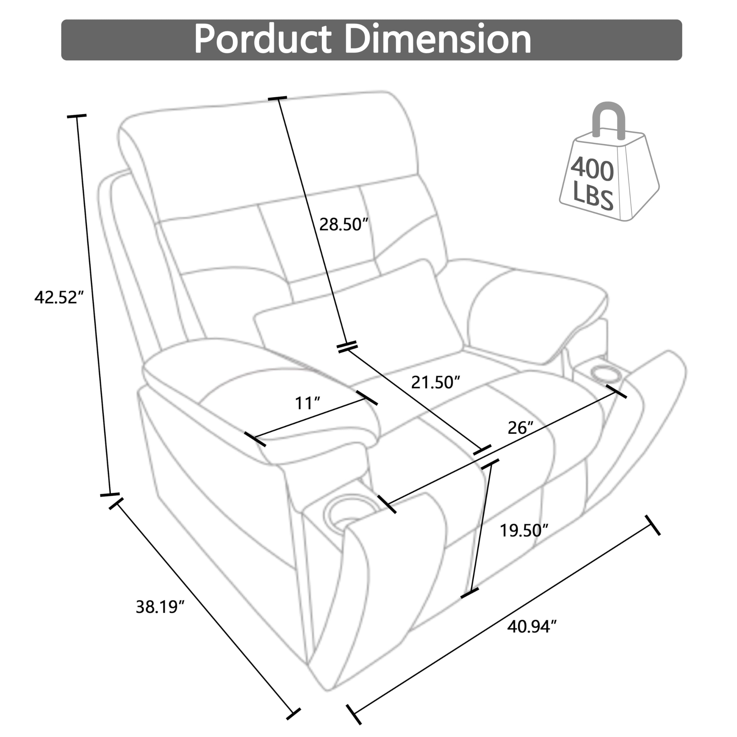 JIKFRIMA 4 OKIN Motor Power Lay Flat Lift Recliner Chair for Elderly Adults Big and Tall Recliners with Heat Massage, Adjustable Head-Back-Lumbar-Leg-Support, Extended Footrest, 2 Cup Holders