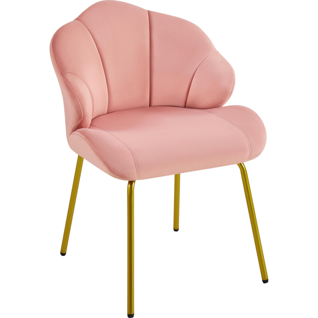 Velvet Accent Chair, Cute Vanity Chair with Shell-Shaped Backrest, Modern Armchair Side