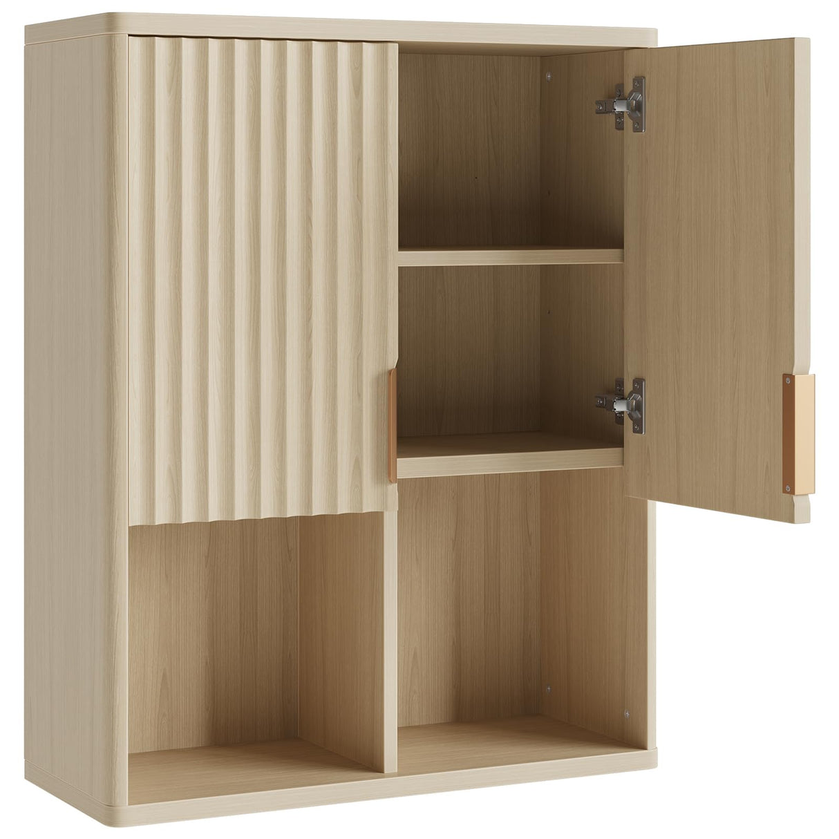 Fluted Bathroom Wall Cabinet Over The Toilet Storage, 23"x 29" Medicine Cabinet