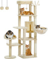 Cactus Cat Tree, Tall Cat Tree for Large Cat, Multi-Level Cat Tower