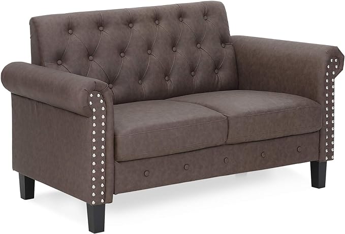 Bayonne Modern Upholstered 3-Seater Sofa Couch for Living Room, Fog