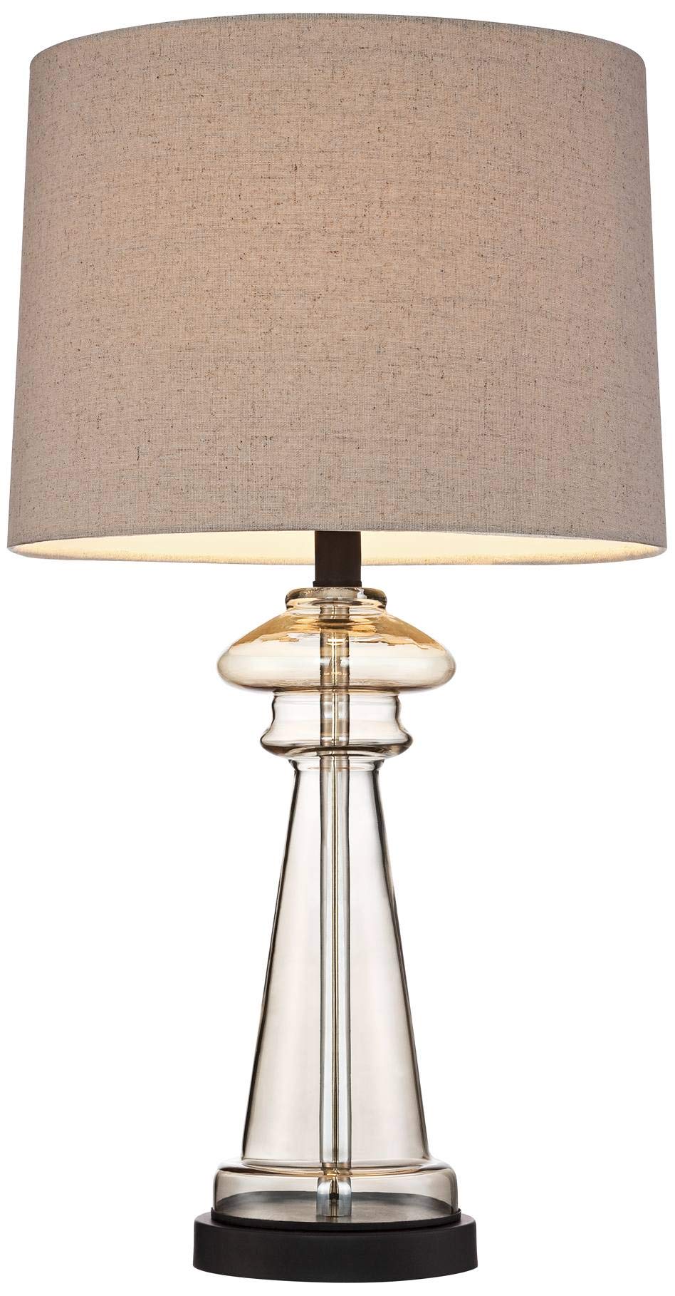 Dalia Traditional Country Cottage Table Lamps 27" Tall Set of 2 Clear Champagne Glass