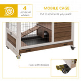 Wooden Rabbit Hutch Indoor Outdoor, Elevated Bunny Cage