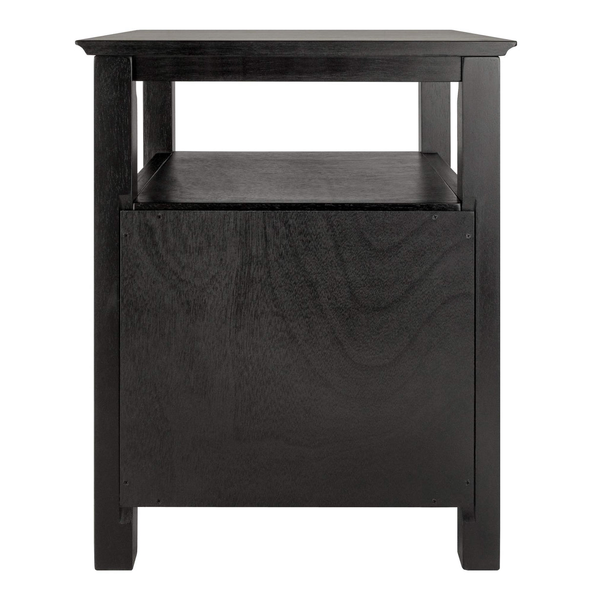 Winsome Solid Wood 2 Drawer Timber Night Stand Black Finish