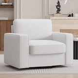 Swivel Accent Chair, Cozy Linen Reading Chair for Adults, Comfy Single Sofa Chair