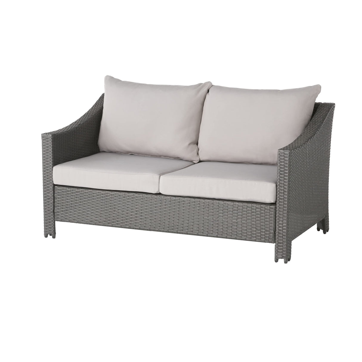 Antibes Outdoor Wicker Loveseat and Table Set