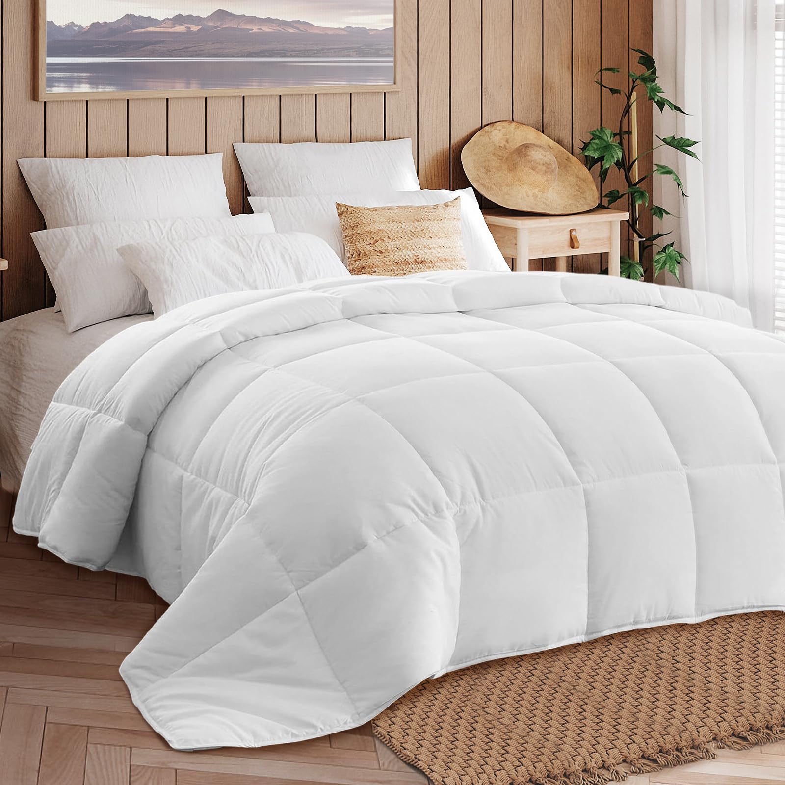 Comforter and Duvet Insert Queen Size - All Season Down Alternative Comforters Hotel
