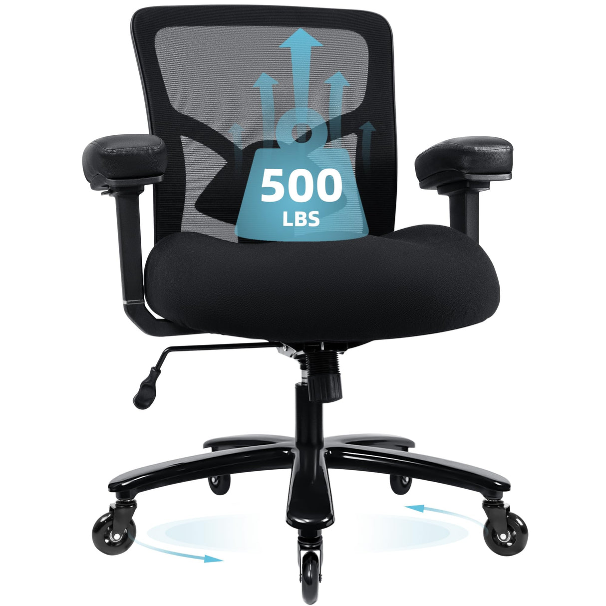 Office Chair 500lbs - Ergonomic Mesh Desk Chair, Heavy Duty Computer Chair-Wide