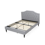 Renee Contemporary Low Profile Fully Upholstered Fabric Platform Bed Frame