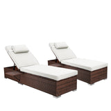 Chaise Lounge Outdoor Wicker Lounge Chairs for Outside PE Rattan Patio Chairs Pool