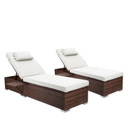 Chaise Lounge Outdoor Wicker Lounge Chairs for Outside PE Rattan Patio Chairs Pool