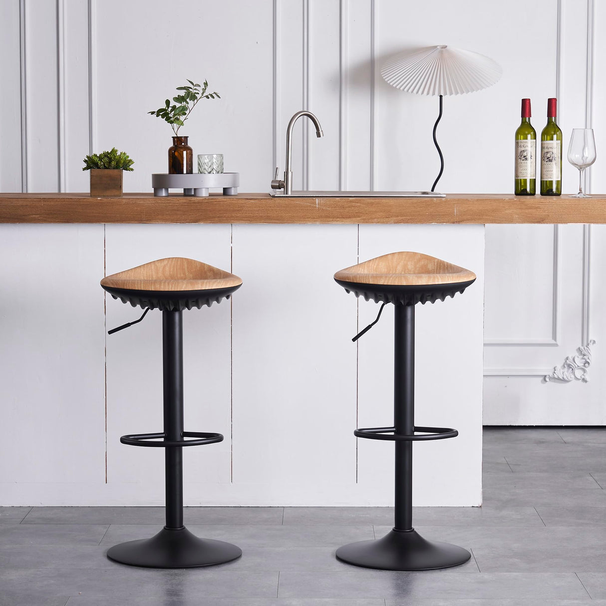 Bar Stools Set of 2 Seashell Counter Height Bar Stools Black Barstools