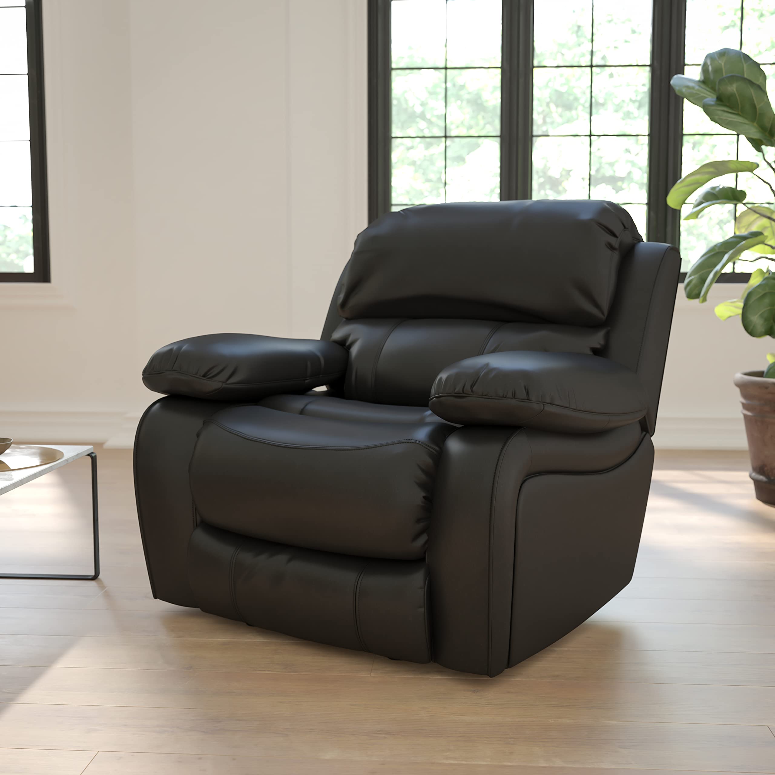 RockPort LeatherSoft Rocker Recliner Chair – Plush Bustle Back