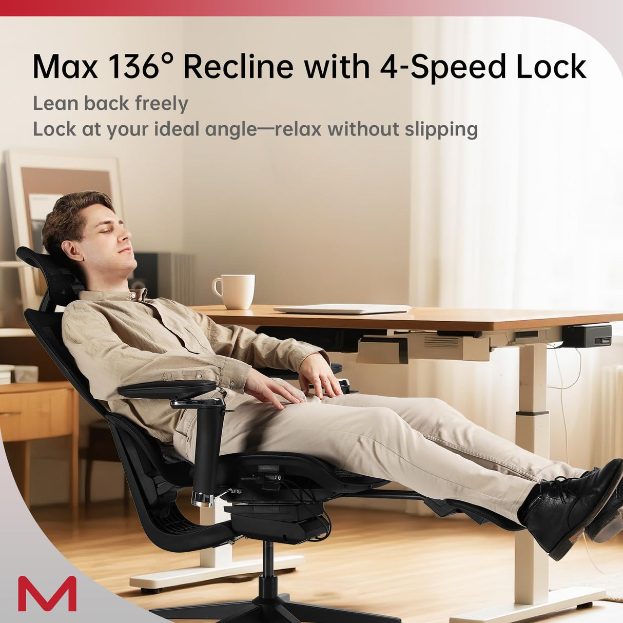 Ergonomic Office Chair with Footrest and Dynamic Lumbar Support