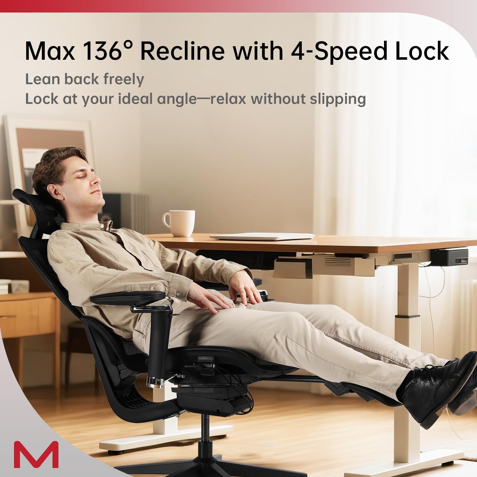 Ergonomic Office Chair with Footrest and Dynamic Lumbar Support