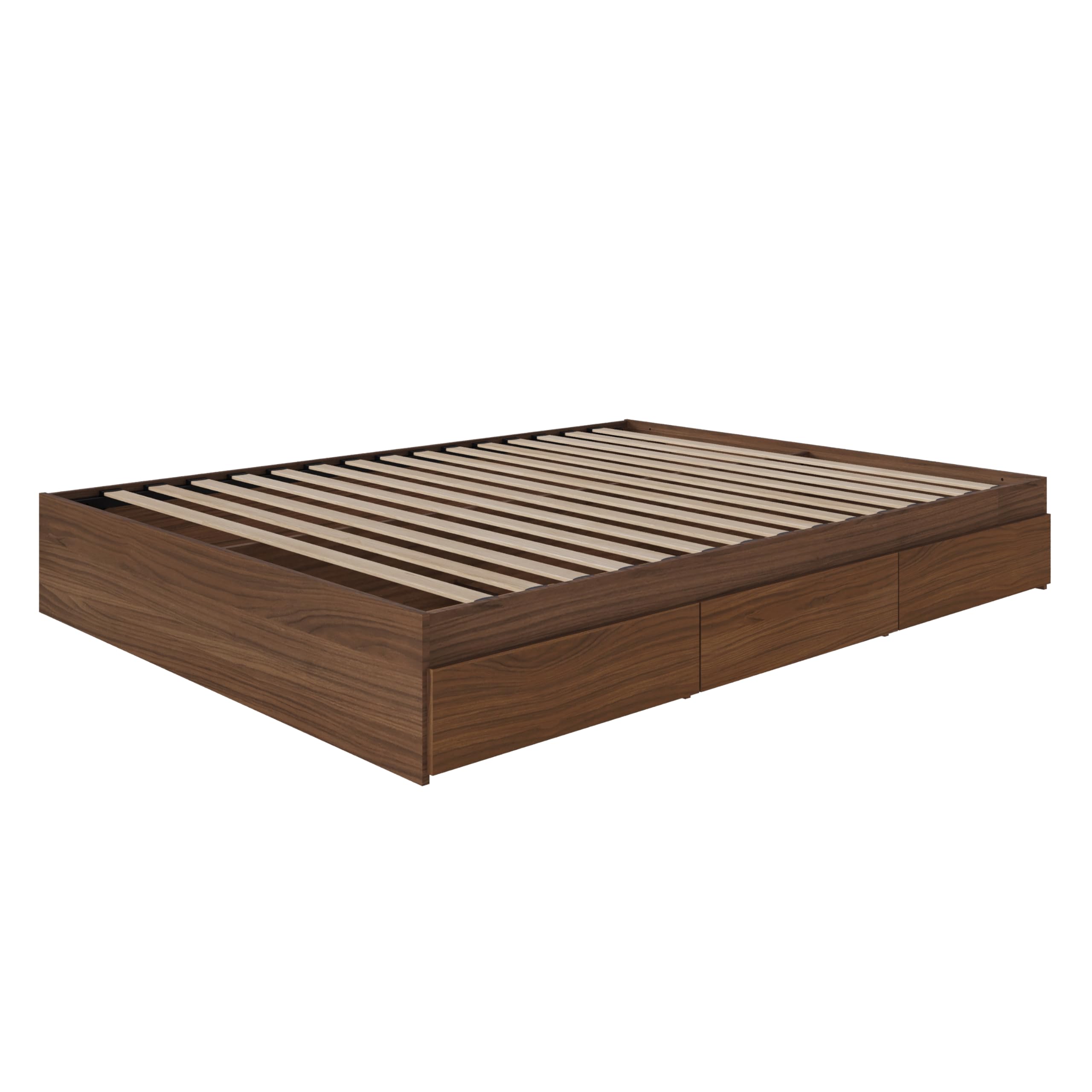 3-Drawer Storage Bed, Queen, Walnut