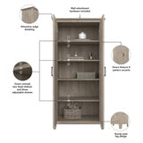 Key West Tall Storage Cabinet with Doors in Washed Gray