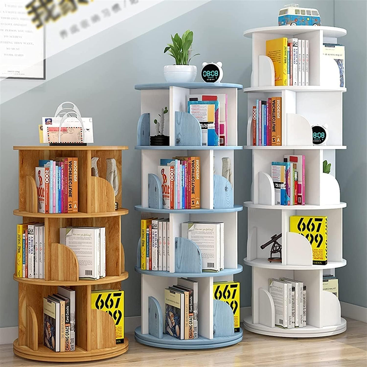 Narrow Bookshelf Multi-Layer Bookshelves Wood Bookcase 4-tier/5-tier/6-tier Standing