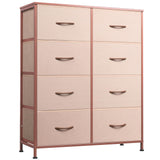 Fabric Dresser for Bedroom, Tall Dresser with 8 Drawers, Storage Tower with Fabric Bins