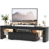 Modern Black LED TV Stand for 70-Inch Televisions with RGB Lighting