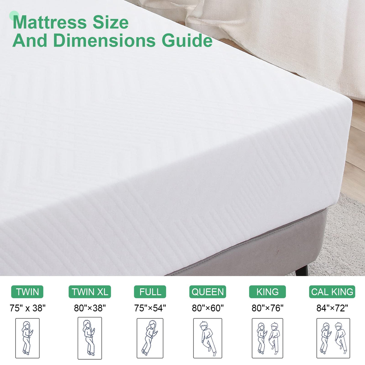 Twin Mattress 6 Inch Memory Foam Mattress in a Box Twin Size Cooling Gel Green Tea Infused Mattress for Back Pain Relief