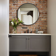 Round Wall Mirror, Large Black Wall Mounted Circle Mirror