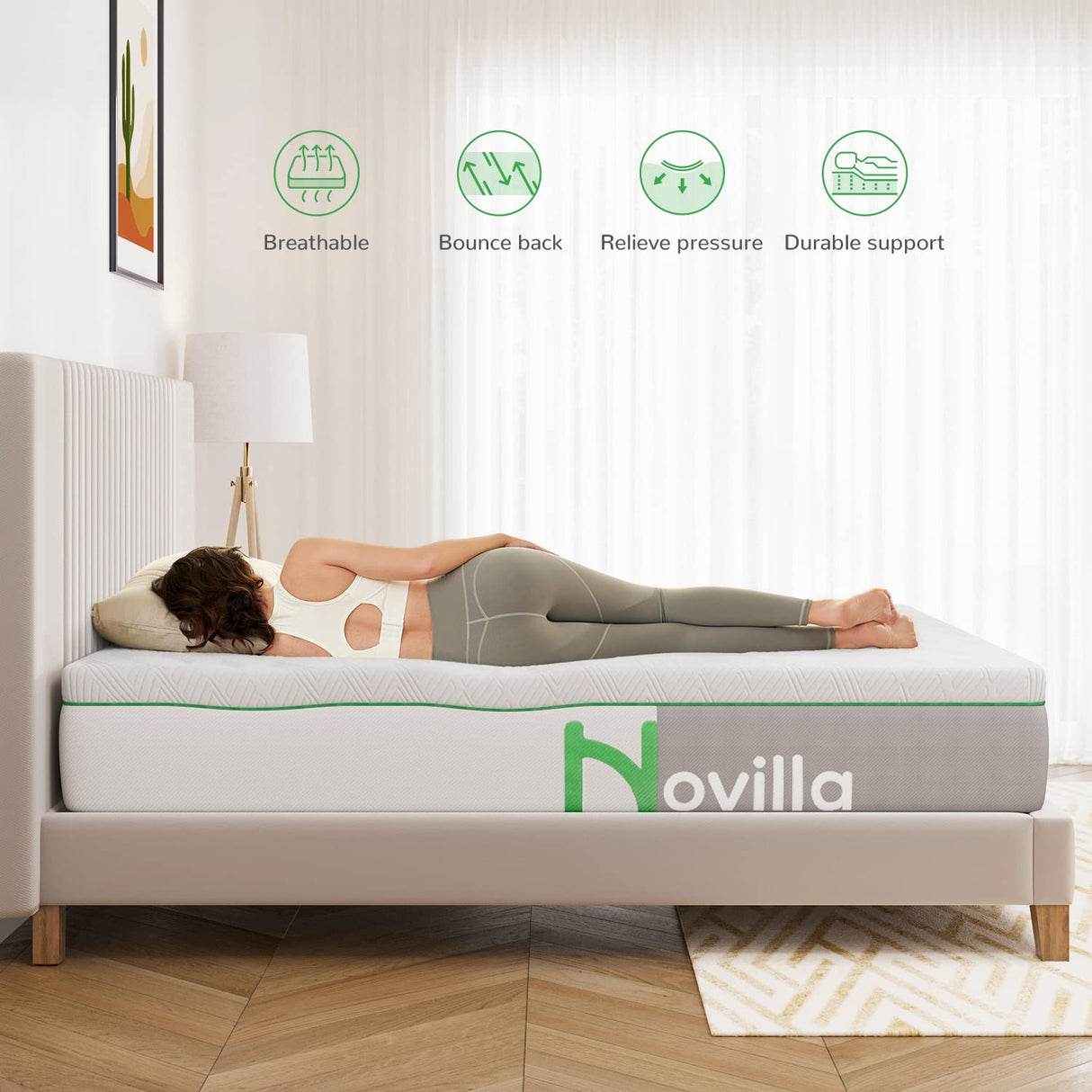 King Size Mattress, 12 Inch Gel Memory Foam King Mattress for Cool Night Sleep & Pressure Relief,