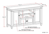 SOLID WOOD Universal TV Media Stand, 54 Inch Wide, Contemporary, Living Room