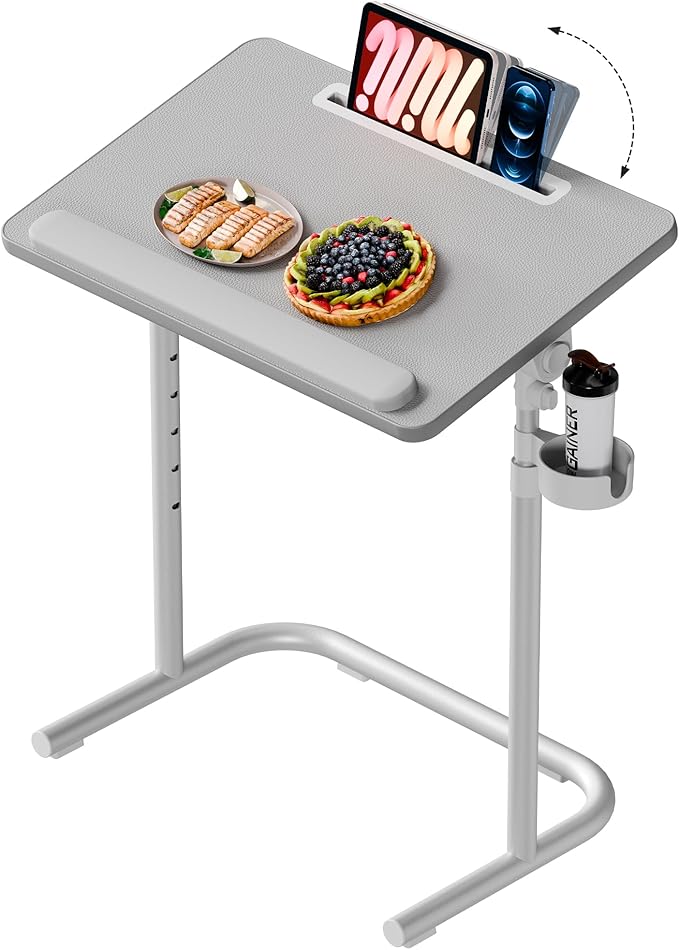 TV Tray Table,Extra Large with Wrist Rest,Snack Table with Height Adjustment & 90° Adjustable Tilt Angle