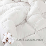 Feather Fiber Comforter King Size Duvet Insert for All Season, 100% Cotton Hotel Collection Down Comforter Alternative, 4 Corner Loops, Gold Piping, 90x106In