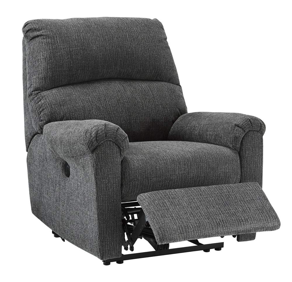 Charcoal Power Recliner Chair with Chenille Texture & Adjustable Positions