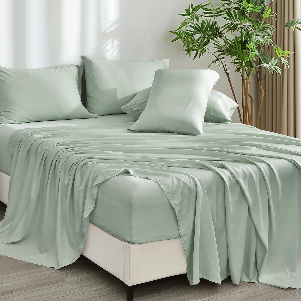 Cooling Sheets Set Queen Size 6 Piece - 100% Rayon Derived from Bamboo_Sheets