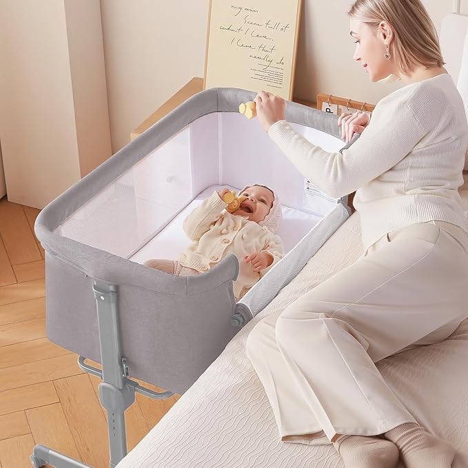 Baby Bassinet, 3 in 1 Bassinets Bedside Sleeper for Newborn, Portable Crib