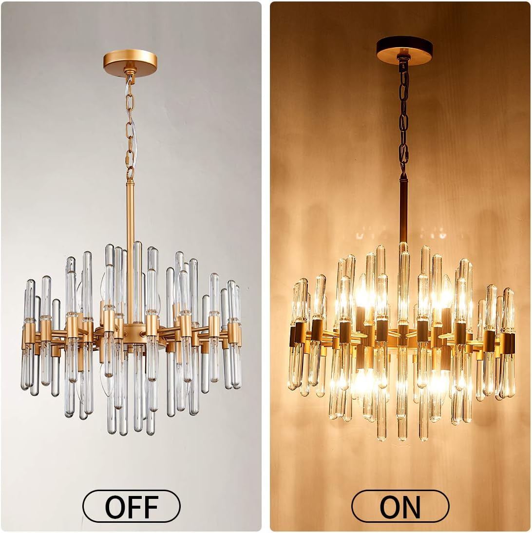 Modern Chandeliers,Crystal Chandelier,8 Light Round Pendant Light Width 19 inches