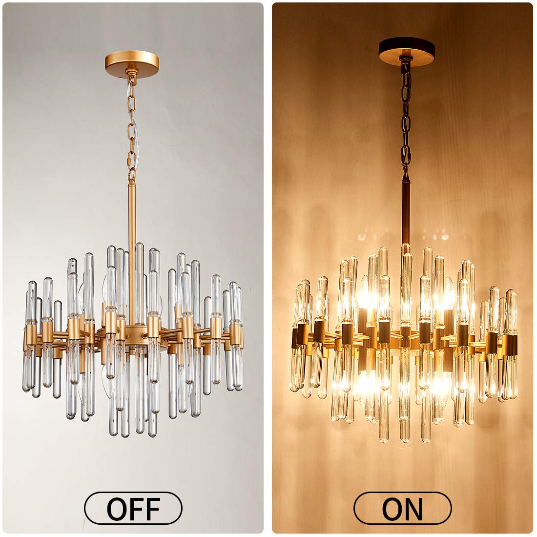 Modern Chandeliers,Crystal Chandelier,8 Light Round Pendant Light Width 19 inches