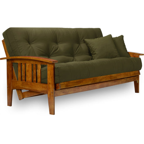 Westfield Futon Frame - Queen Size (Frame Only), Solid Hardwood in Heritage Finish