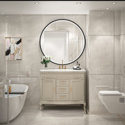 Black Frame Round Mirror,Round Bathroom Mirror