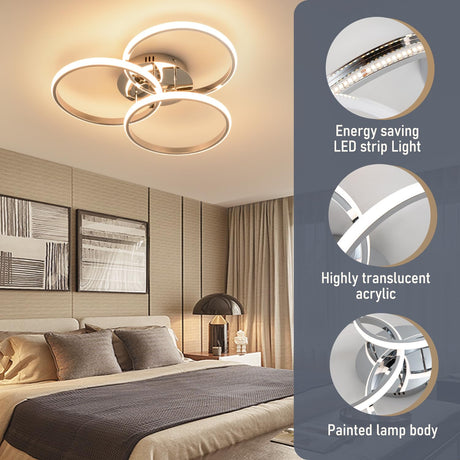 Led Ceiling Light Fixtures, Dimmable Modern Led Ceiling Light with Remote Control