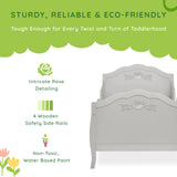 Rose 3-in-1 Convertible Toddler Bed in Platinum, Greenguard Gold Certified