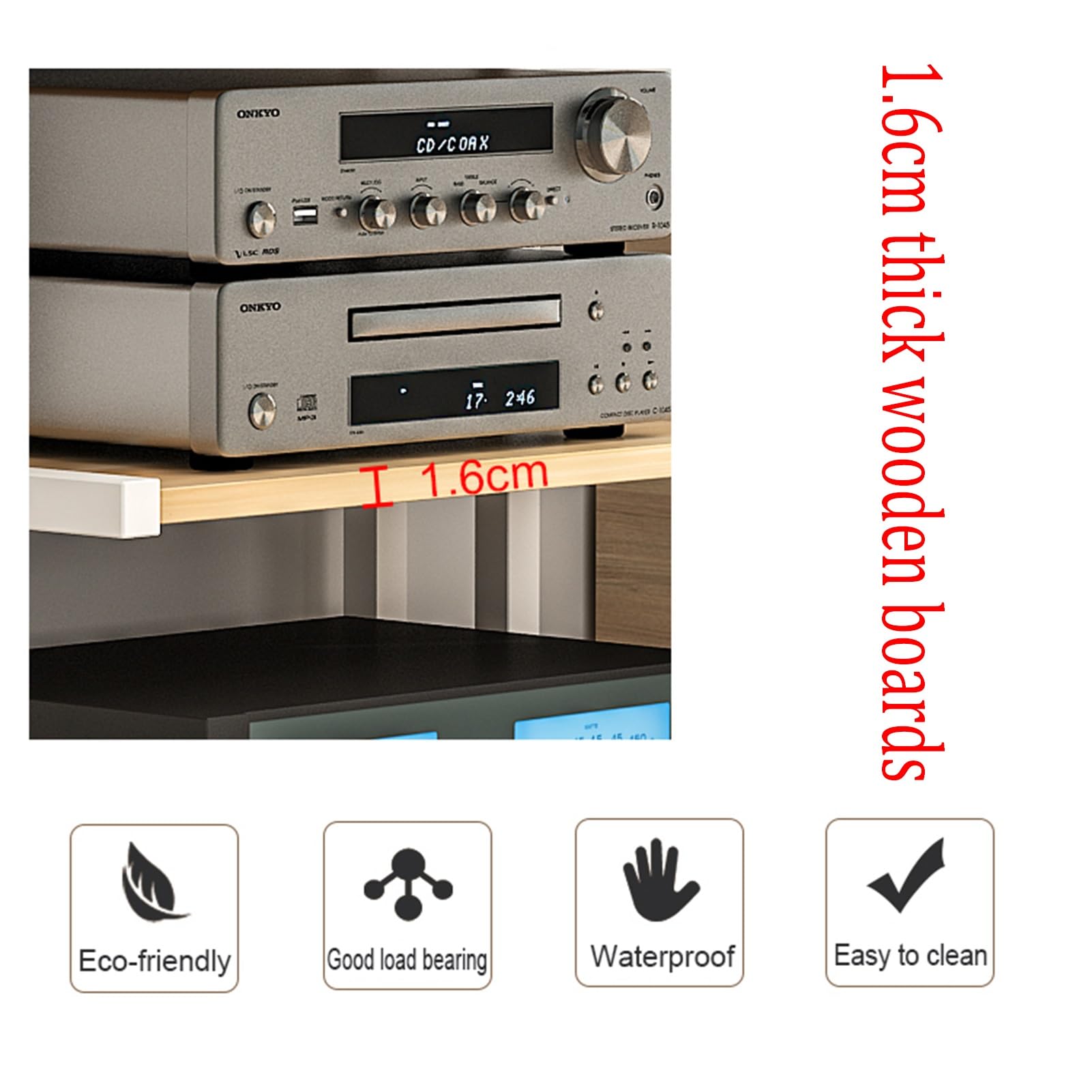 Audio Video Component Cabinet Media Stand DVD Players Stand Stereo Rack Audio Tower