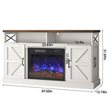 59-Inch TV Stand with Electric Fireplace and LED Lights