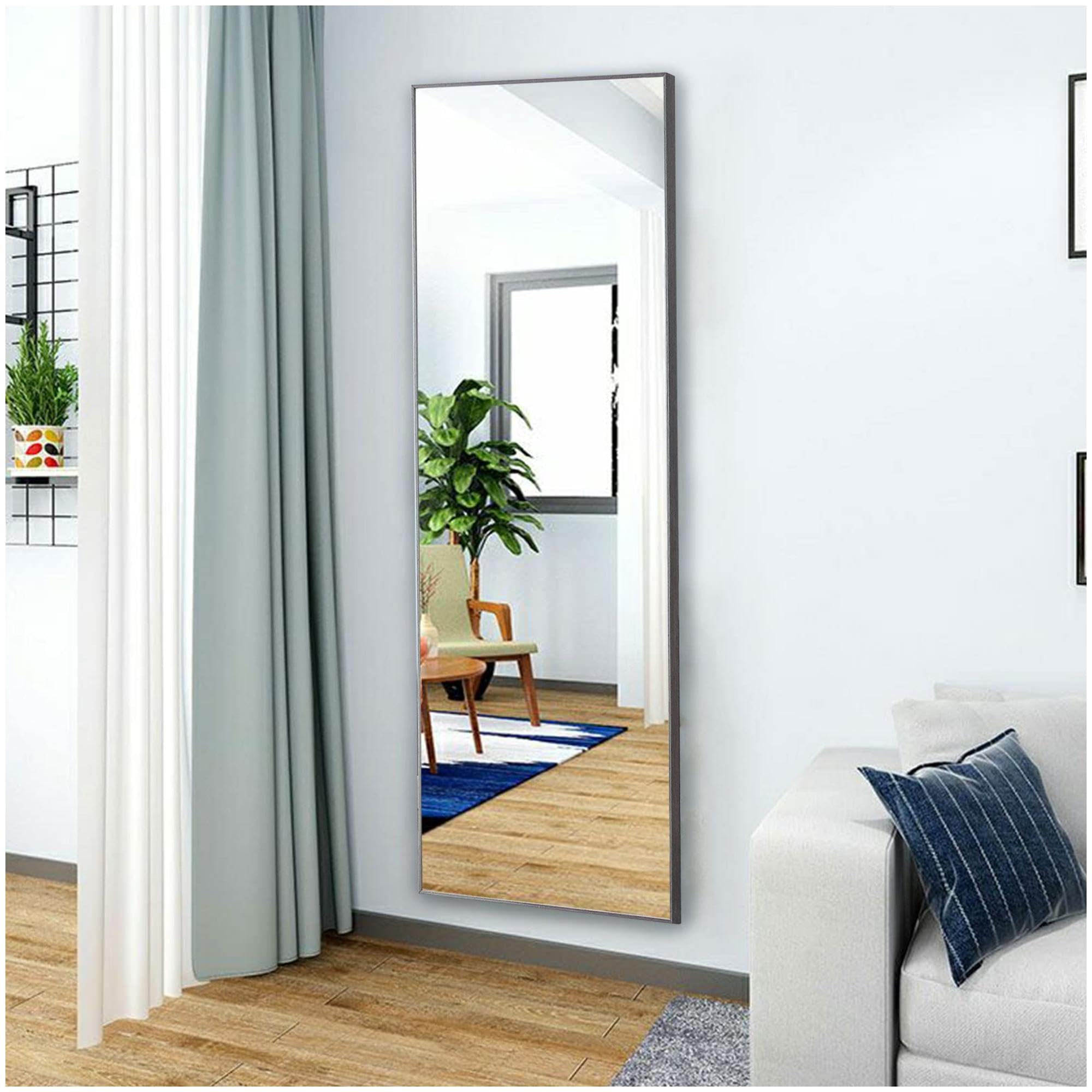 Length Floor Mirror with Solid Wood Frame