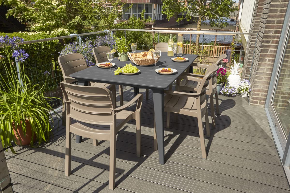 Allibert Lima 160 Garden Table, Graphite, Rectangular