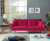 Velvet Loveseat Futon Convertible Sofa Bed for Living Room and Couch