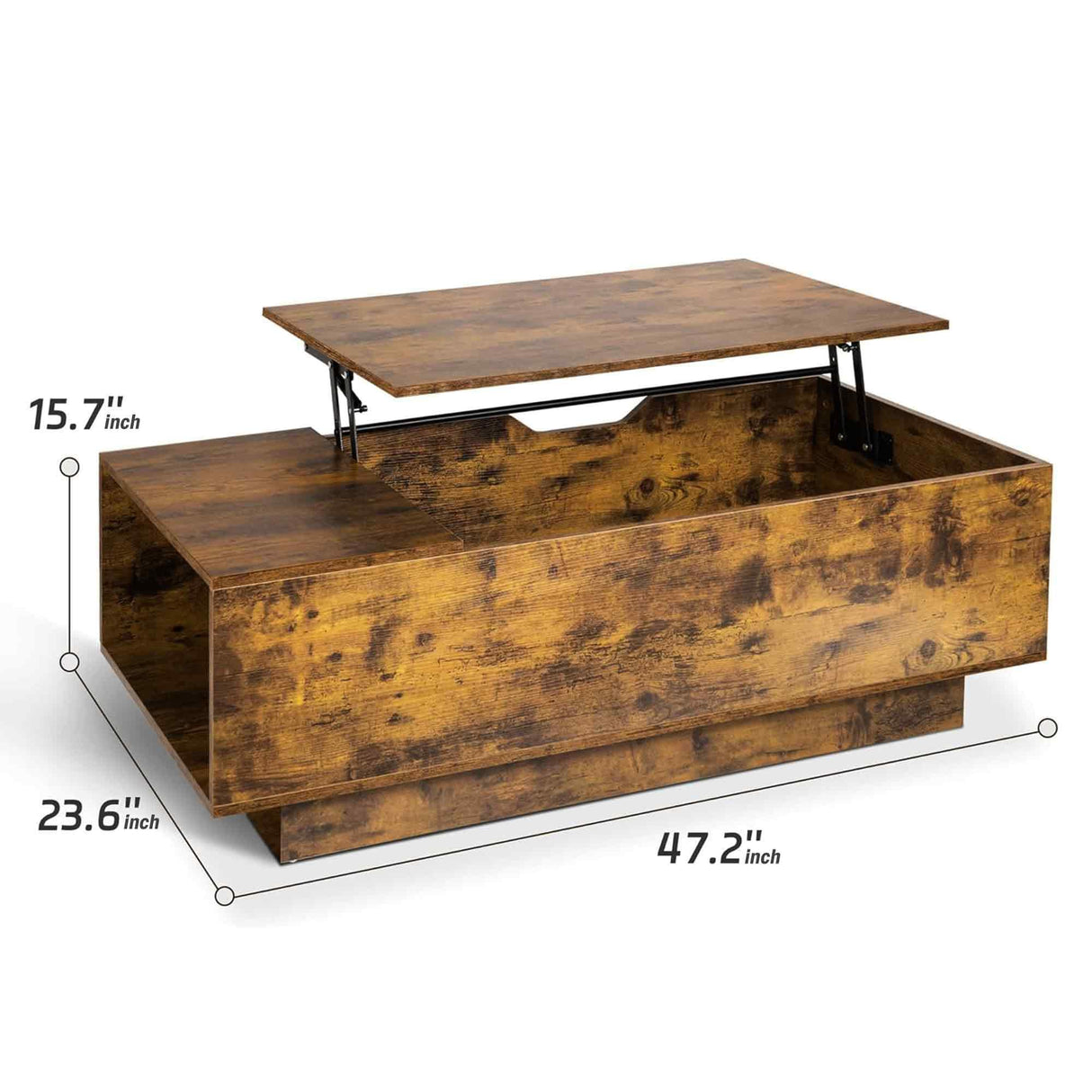 47" Wood Lift Top Coffee Tables with Hidden Compartment and Adjustable Storage Shelf