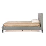 Quincy Linen Platform Bed, Full, Grey