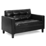 Brive Contemporary Tufted Faux Leather Loveseat/Sofa Couch for Living Room