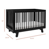 Hudson 3-in-1 Convertible Crib with Toddler Bed Conversion Kit in Black, Greenguard Gold