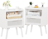 Nightstand, Side Table with Drawer Open Shelf