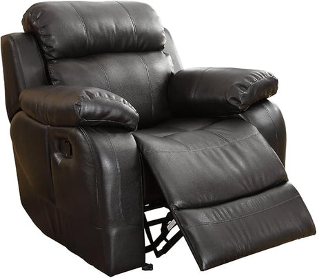 Reclining Sofa w/ Center Console Cup Holder, Black Bonded Leather